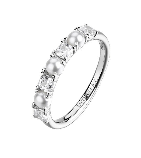 Brosway Bellissimo anello in argento con zirconi e perle Fancy Infinite White FIW178 - Circonferenza: 60 mm donna