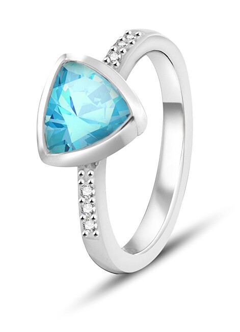 Beneto Exclusive Anello in argento con topazio azzurro TOPAGG2 - Circonferenza: 54 mm donna