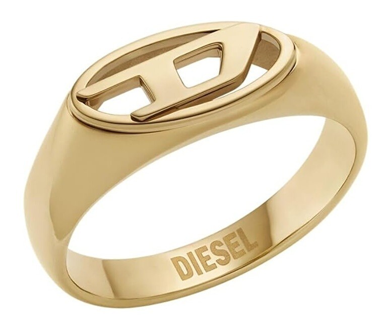 Diesel Anello alla moda placcato oro con logo DX1588710 - Circonferenza: 53 mm donna