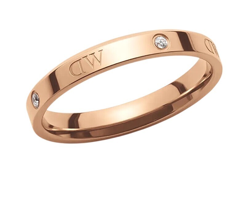Daniel Wellington Anello originale in bronzo con cristalli Classic Lumine DW004002 - Diametro: 56 mm donna