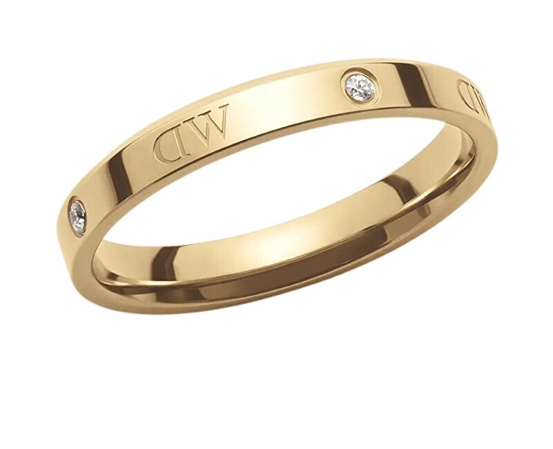 Daniel Wellington Anello originale placcato oro con cristilla Classic Lumine DW0040028 - Diametro: 64 mm donna