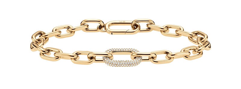 Daniel Wellington Bracciale di lusso placcato oro con cristalli Crystal Link DW00400572 - Lunghezza: 17.5 cm donna