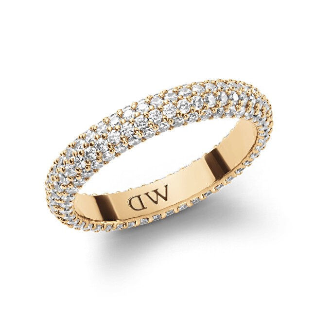 Daniel Wellington Anello con pavé di cristilla placcato oro scintillante DW0040064 - Diametro: 60 mm donna