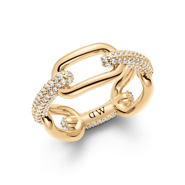 Daniel Wellington Anello di lusso placcato oro Crystal Link DW0040059 - Diametro: 62 mm donna