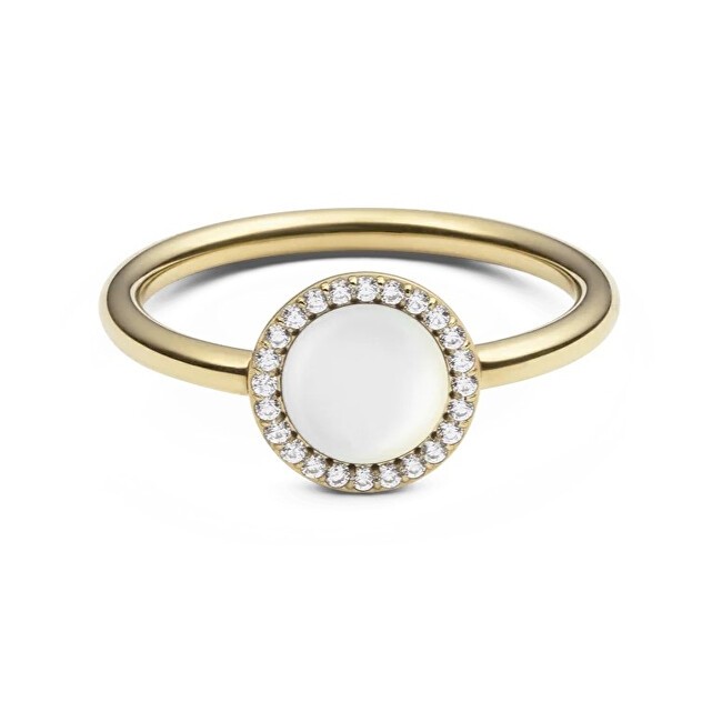 Daniel Wellington Anello placcato oro con madreperla e cristalli Audrey DW0040129 - Diametro: 60 mm donna