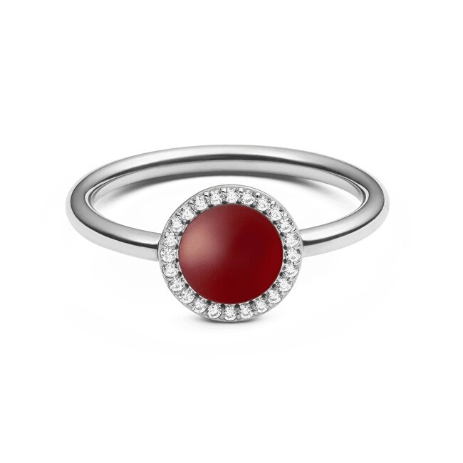 Daniel Wellington Elegante anello con agata rossa e cristalli Audrey DW0040123 - Diametro: 62 mm donna