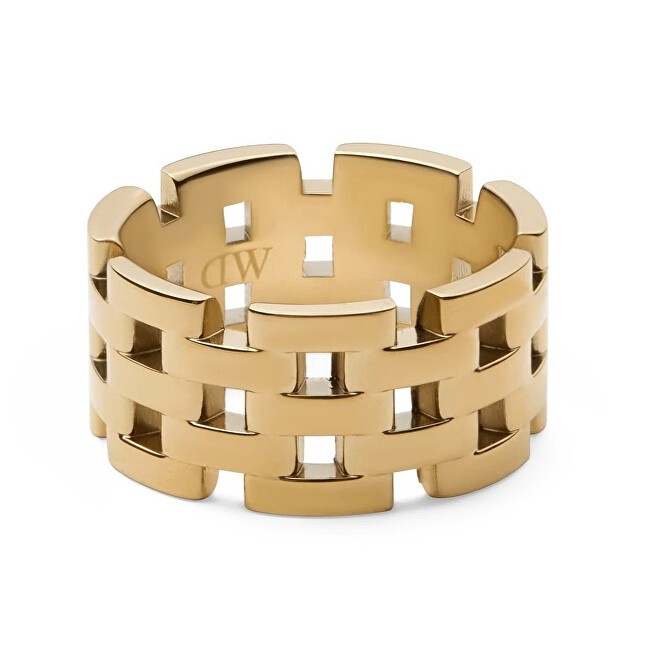 Daniel Wellington Splendido anello in acciaio placcato oro 5-Link DW0040100 - Diametro: 56 mm unisex