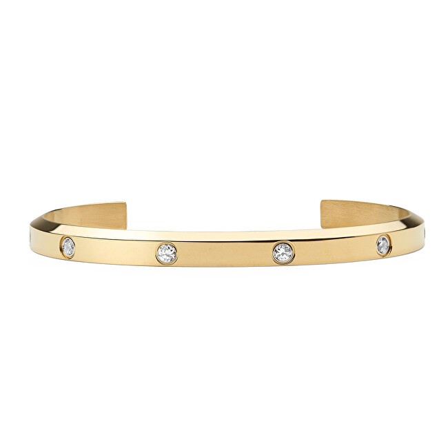 Daniel Wellington Bracciale classico Lumine DW004017 aperto, placcato oro massiccio - Lunghezza: 15,5 cm donna