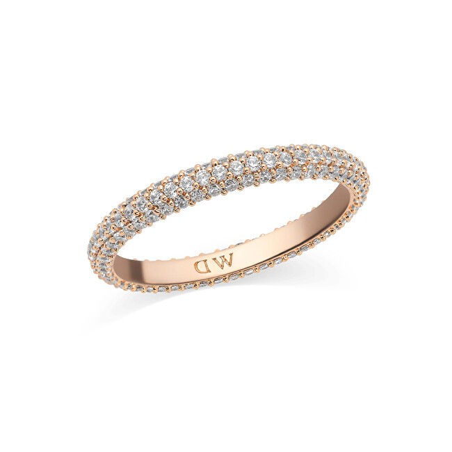 Daniel Wellington Anello scintillante in bronzo con pavé di zirconi cubici DW0040169 - Circonferenza: 56 mm donna