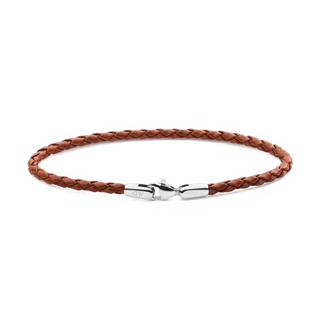 Daniel Wellington Bracciale in pelle intrecciata marrone St Mawes Daniel DW0040174 - Lunghezza: 17,5 cm uomo