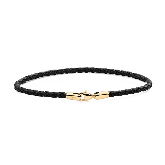 Daniel Wellington Bracciale in pelle intrecciata nera Sheffield Daniel DW004017 - Lunghezza: 20,5 cm uomo