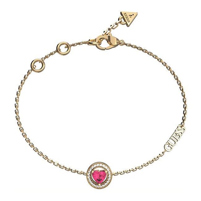 Guess Delicato bracciale placcato oro con zirconi M`ama Non M`ama JUBB04668JWYGFC - Lunghezza: 21 cm donna
