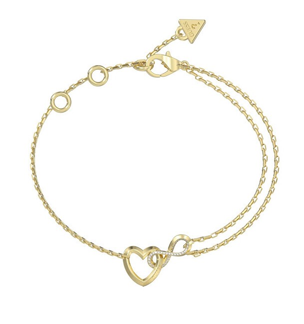 Guess Affascinante bracciale con cuore e simbolo dell'infinito Iconique JUBB05531JWYG - Lunghezza: 18,4 cm donna