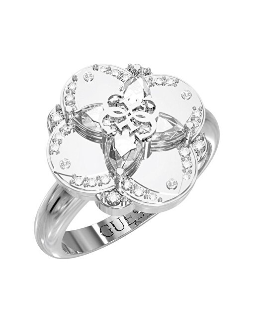 Guess Anello di lusso in acciaio con motivo Wild Flower JUBR05506JWRH - Circonferenza: 52 mm donna