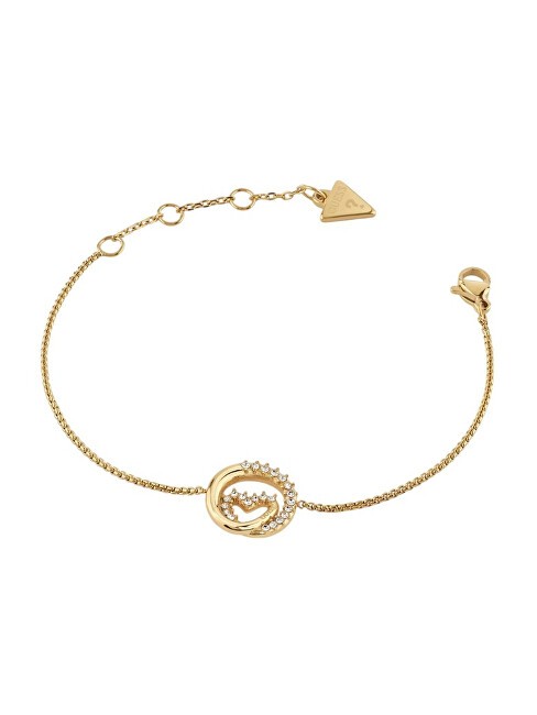 Guess Bracciale placcato oro con cristalli Heart Iconique JUBB05527JWYG - Lunghezza: 21 cm donna