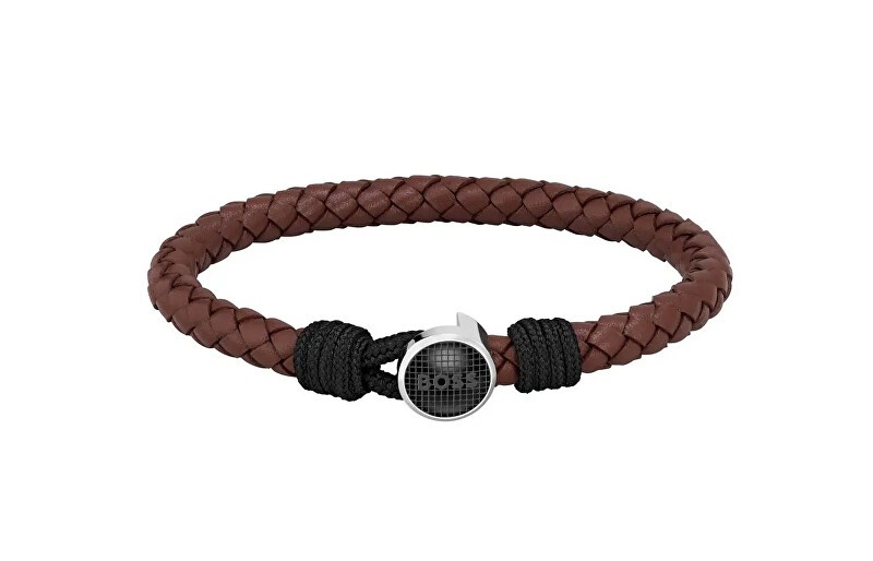 Hugo Boss Elegante bracciale classico in pelle nera 1580467 - Lunghezza: 19 cm uomo
