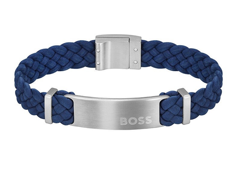 Hugo Boss Bracciale da uomo in pelle scamosciata Dylan 1580609 - Lunghezza: 19 cm uomo