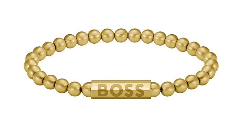 Hugo Boss Bracciale con perline placcato oro Sfera 1580666 - Lunghezza: 19 cm uomo