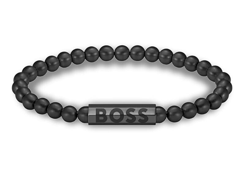 Hugo Boss Bracciale nero con perline Sfera 1580659 - Lunghezza: 19 cm uomo