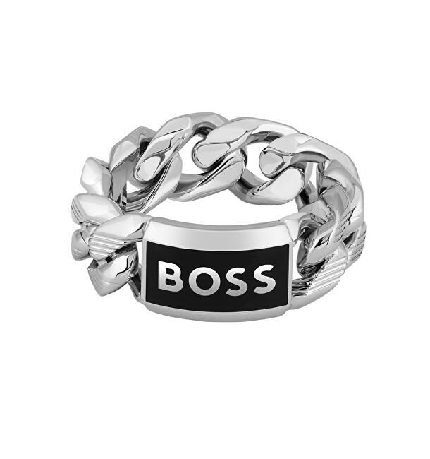 Hugo Boss Anello da uomo in acciaio Kassy Emblem 1580681 - Circonferenza: 66 mm uomo
