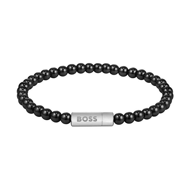 Hugo Boss Bracciale con perline e sfera in onice 1580789 - Lunghezza: 19 cm uomo