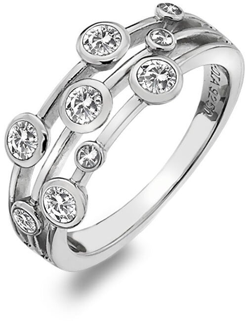 Hot Diamonds Anello di lusso in argento con topazio e diamante Willow DR207 - Diametro: 51 mm donna