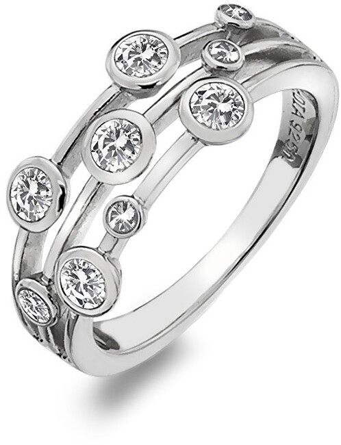 Hot Diamonds Anello di lusso in argento con topazio e diamante Willow DR207 - Circonferenza: 52 mm donna