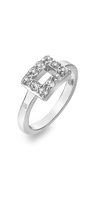 Hot Diamonds Anello in argento con diamante e topazio Echo DR240 - Diametro: 58 mm donna