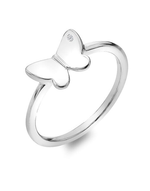 Hot Diamonds Incantevole anello in argento con farfalla Flutter DR254 - Circonferenza: 50 mm donna