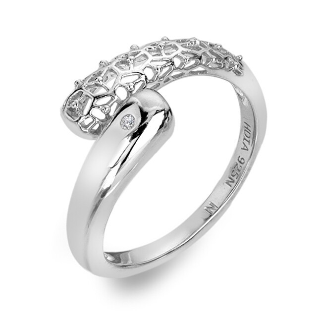 Hot Diamonds Anello asimmetrico in argento con diamante Aster DR307 - Circonferenza: 52 mm donna