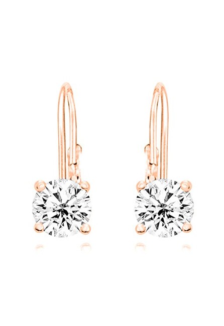 Orecchini JVD Delicati in bronzo con zirconi trasparenti SVLE0620XH2RO00 - Dimensioni: 1.3 x 0.5 cm donna
