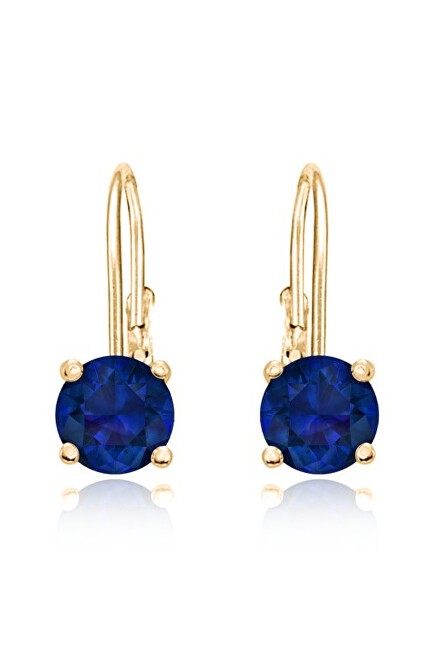 JVD Delicati orecchini placcati in oro con zirconi blu SVLE0620XH2GM00 - Dimensioni: 1,3 x 0,6 cm donna