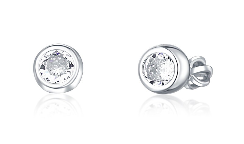 JVD Orecchini a lobo in argento pregiato con zirconi SVLE1517XH2BI - Diametro: 0.7 cm donna