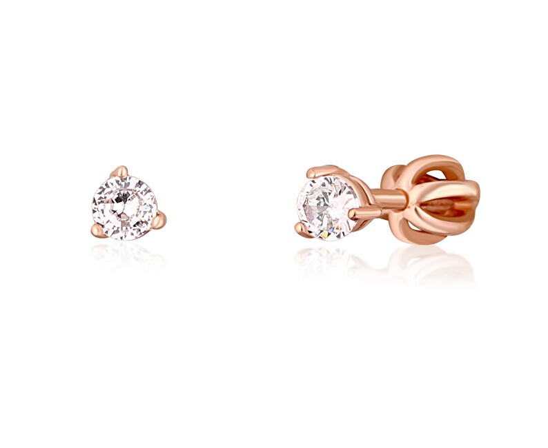 JVD Deliziosi orecchini a bottone in bronzo con zirconi SVLE1501XH2RO0 - Diametro: 0.6 cm donna