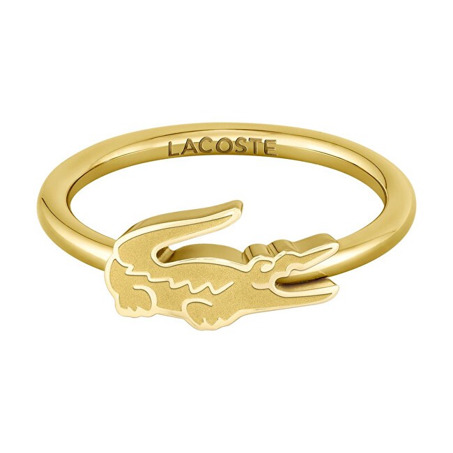 Lacoste Anello originale placcato oro Coccodrillo 2040054 - Circonferenza: 52 mm donna