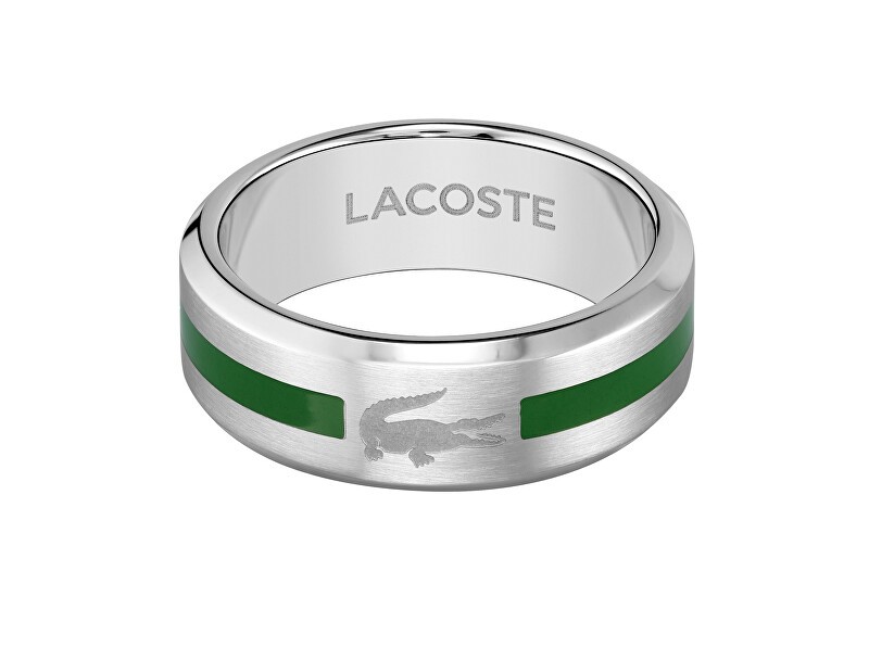 Lacoste Anello da uomo originale in acciaio modello Stencil 2040083 - Circonferenza: 66 mm uomo