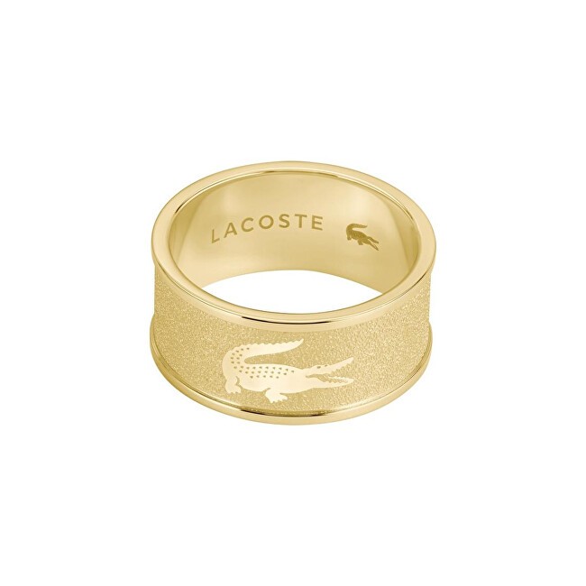 Lacoste Elegante anello placcato oro per uomo Backhand 2040486 - Diametro: 66 mm uomo