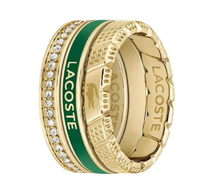 Lacoste Elegante set di anelli in acciaio 2040282 - Circonferenza: 56 mm donna