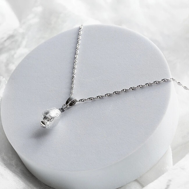 Lampglas Collana Moon Nude in argento sterling NNM4/AG/RHO - Lunghezza: 50 cm donna