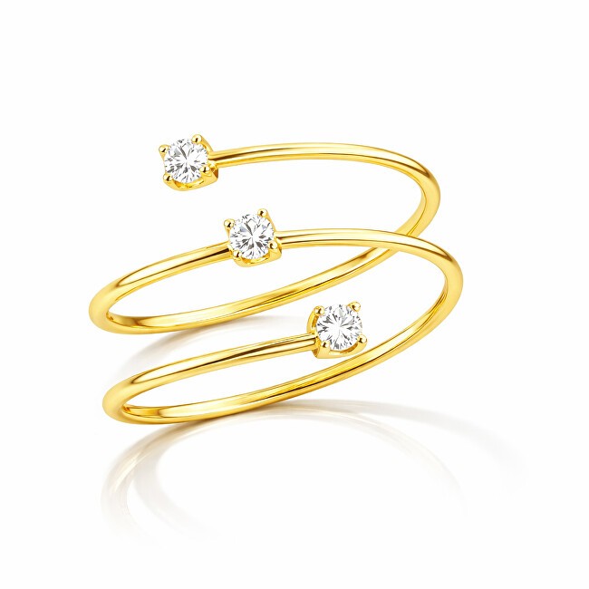 Liu Jo Anello aperto di design placcato oro con zirconi LJ2490M - Circonferenza: 50 mm donna