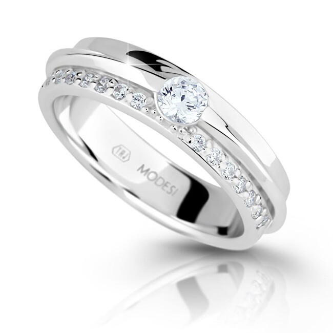Modesi Anello in argento scintillante con zirconi M16020 - Diametro: 57 mm donna