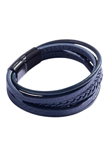 Marc Malone Bracciale in pelle senza tempo da uomo MCGB5037 - Lunghezza: 21 cm uomo