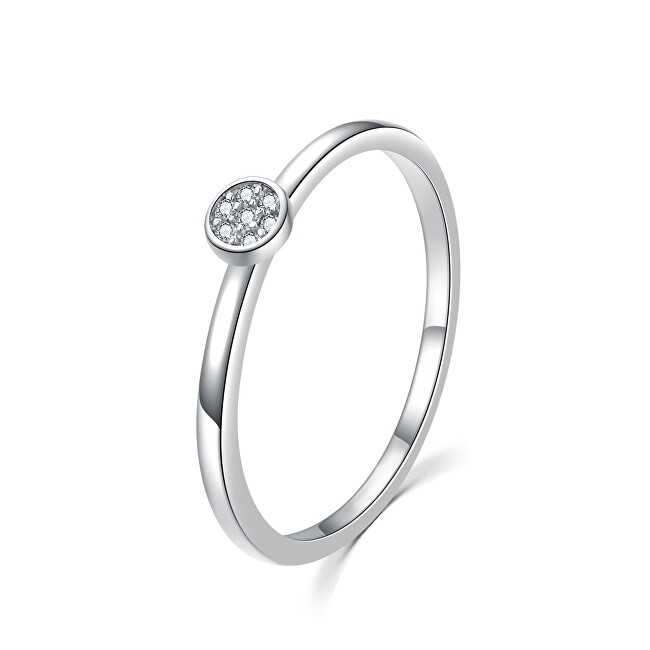 MOISS Anello scintillante in argento con zirconi trasparenti R00020 - Circonferenza: 50 mm donna