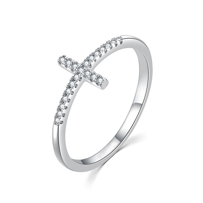 MOISS Elegante anello in argento con croce R00020 - Diametro: 52 mm donna