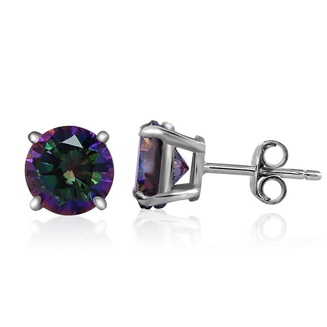 MOISS Orecchini a bottone popolari con zirconi E000116 - Diametro: 0,8 cm da donna