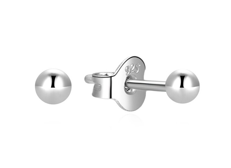 MOISS Orecchini minimalisti in argento con pietre E000142 - Diametro: 0,4 cm donna