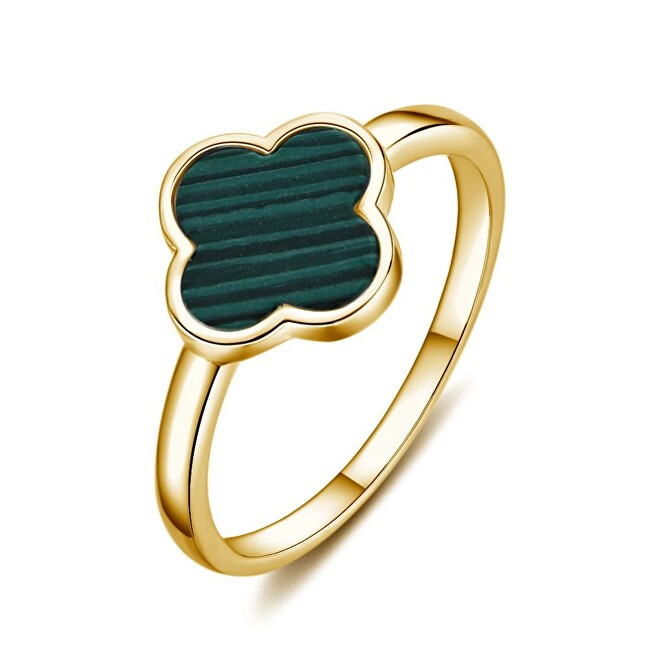 MOISS Anello di lusso placcato oro con quadrifoglio R0004486-P - Circonferenza: 57 mm donna
