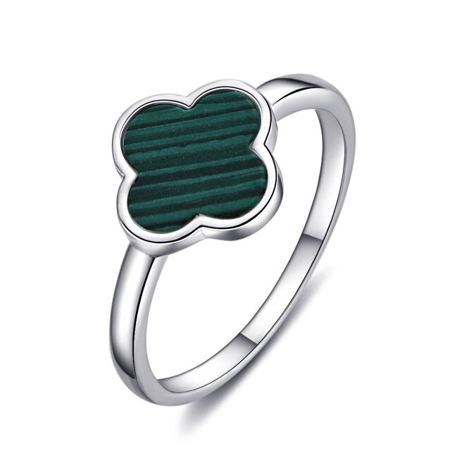 MOISS Anello portafortuna in argento con quadrifoglio R0004469-P - Circonferenza: 52 mm donna