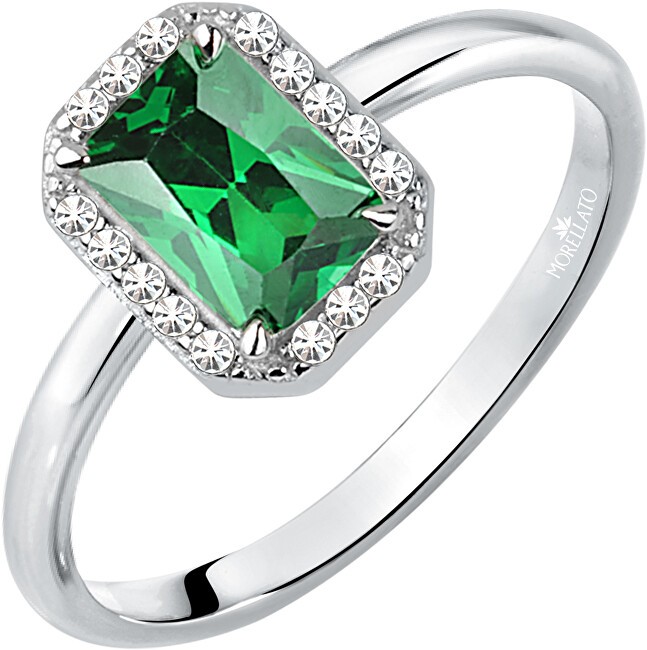 Morellato Anello in argento scintillante con pietra verde Tesori SAIW76 - Diametro: 58 mm donna