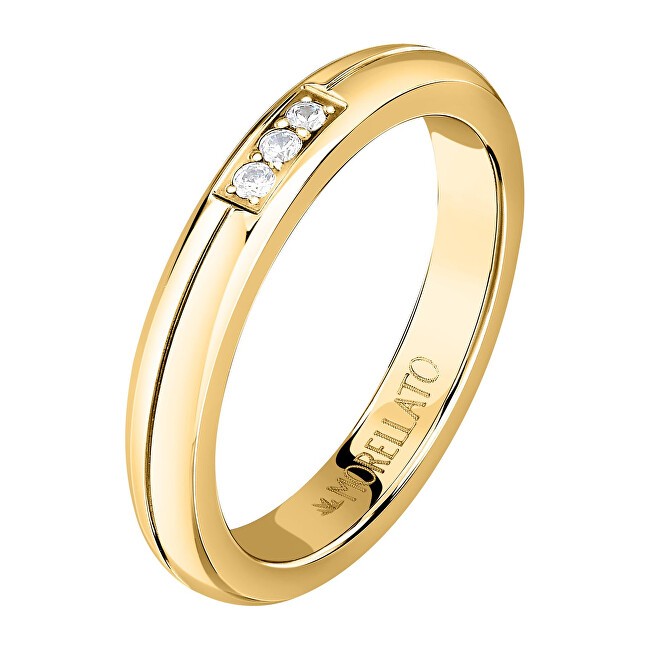 Morellato Elegante anello d'amore placcato oro SNA47 con cristallo - Circonferenza: 54 mm donna